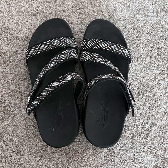 Sketchers Arch Fit Retrograde glittery slide sandal Size 9 - Picture 3 of 5